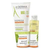 A-Derma Exomega Control, balsam do skóry suchej i atopowej, 200ml + olejek pod prysznic, 100ml