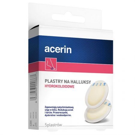 Acerin, hydrokoloidowe plastry na halluksy, 5 plastrów