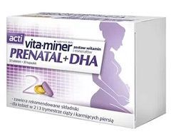 Acti Vita-miner Prenatal + DHA, dla kobiet w 2 i 3 trymestrze ciążyi karmiących piersią, 30 tabletek + 30 kapsułek