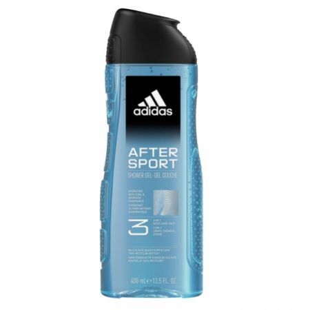 Adidas After Sport, nawilżający żel do mycia ciała, włosów i twarzy 3w1, dla mężczyzn, 400ml