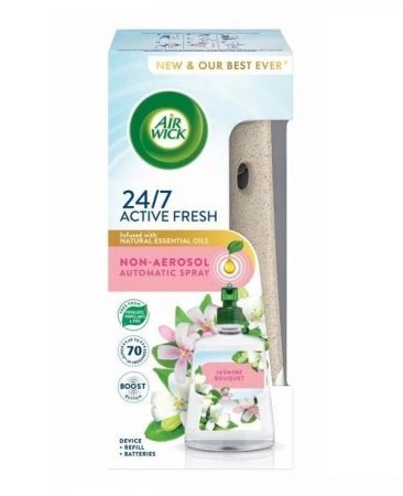 Air Wick 24/7 Active Fresh, dyfuzor automatyczny z wkładem zapasowym, Jasmine Bouquet, 1 opakowanie