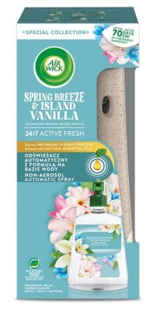 Air Wick 24/7 Active Fresh, dyfuzor automatyczny z wkładem zapasowym, Spring Breeze & Island Vanilla, 1 opakowanie