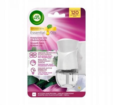 Air Wick, dyfuzor elektryczny z wkładem zapasowym, Moon Lily & Smooth Satin, 1 opakowanie