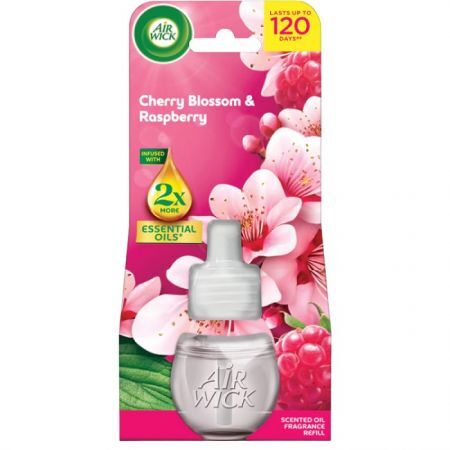 Air Wick, wkład zapasowy do dyfuzora elektrycznego, Cherry Blossom & Raspberry, 19ml