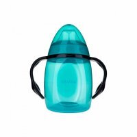 Akuku, kubek niekapek z miękkim ustnikiem, niebieski, A0366, po 6 miesiącu, 280ml