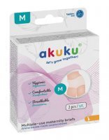 Akuku, majtki poporodowe siateczkowe, wielorazowe, rozmiar M, 2 sztuki