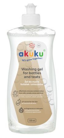 Akuku, żel do mycia butelek i smoczków, A0712, 500ml