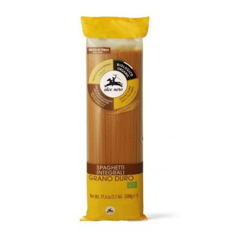 Alce Nero, makaron semolinowy razowy, spaghetti, 500g