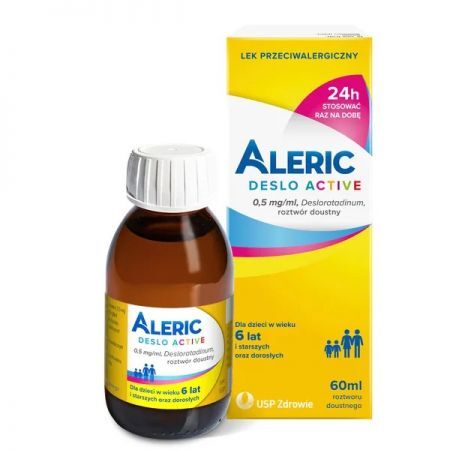Aleric Deslo Active 0,5mg/ml, roztwór doustny, dla dzieci powyżej 6 lat i dorosłych, 60ml