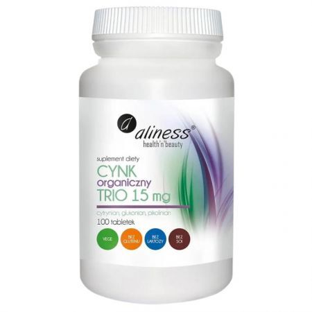 Aliness, Cynk Organiczny Trio 15mg, 100 tabletek