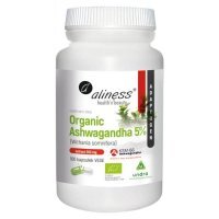 Aliness, Organic Ashwagandha 5%, 100 kapsułek