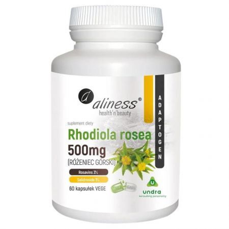 Aliness, Rhodiola rosea, różeniec górski 500mg, 60 kapsułek