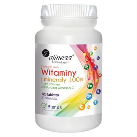 Aliness, Witaminy i Minerały 100%, 120 tabletek