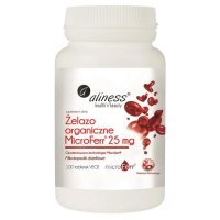 Aliness, Żelazo Organiczne MicroFerr 25mg, 100 tabletek