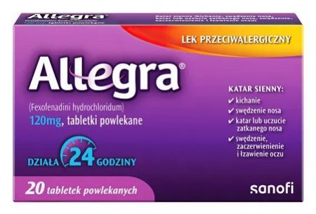 Allegra 120mg, 20 tabletek