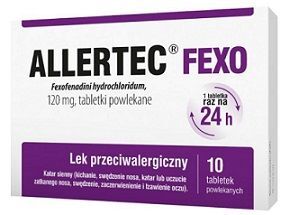 Allertec Fexo 120mg, 10 tabletek KRÓTKA DATA 08/2022
