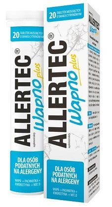 Allertec wapno plus, smak cytrynowy, 20 tabletek musujących
