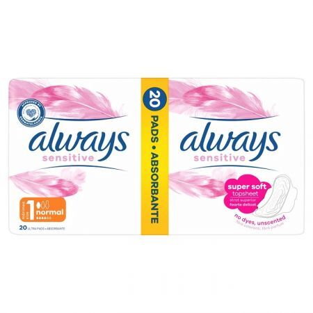 Always Sensitive Normal, podpaski ze skrzydełkami, 20 sztuk