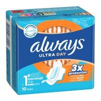Always Ultra Day Normal, podpaski ze skrzydełkami, 10 sztuk