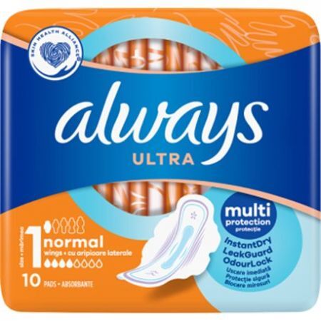Always Ultra Normal, podpaski ze skrzydełkami, 10 sztuk