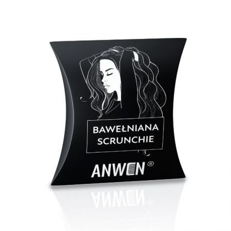 Anwen, bawełniana scrunchie, czarna gumka do włosów, 1 sztuka