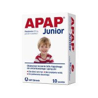 Apap Junior 250mg, granulat, dla dzieci od 4 lat, 10 saszetek