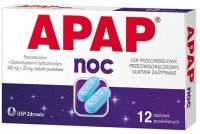 Apap Noc (500mg+25mg), 12 tabletek