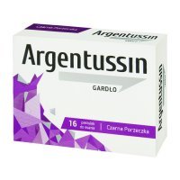Argentussin Gardło, smak czarnej porzeczki, 16 pastylek do ssania