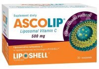 Ascolip, Liposomal Vitamin C 500mg, żel doustny o smaku czarnej porzeczki, 30 saszetek