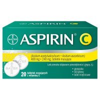 Aspirin C (400mg+240mg), 20 tabletek musujących