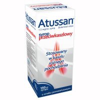 Atussan 1,5mg/ml, syrop przeciwkaszlowy, smak pomarańczowy, 150ml