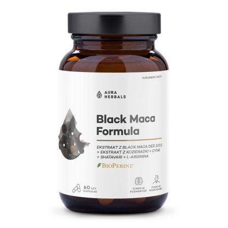 Aura Herbals, Black Maca Formula, 60 kapsułek