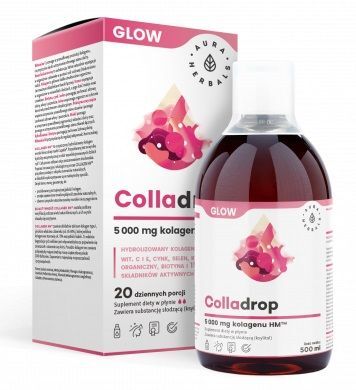 Aura Herbals, Colladrop Glow, kolagen morski 5000mg, płyn, 500ml
