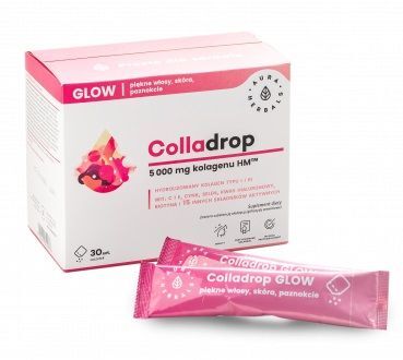 Aura Herbals, Colladrop Glow, kolagen morski 5000mg, proszek, 30 saszetek