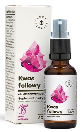 Aura Herbals, kwas foliowy, aerozol doustny, 30ml