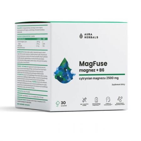 Aura Herbals MagFuse, magnez + B6, 30 saszetek