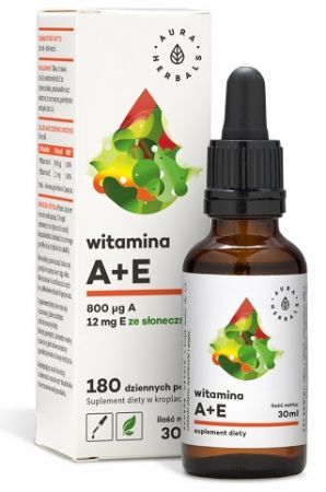 Aura Herbals, Witamina A+E, krople, 30ml
