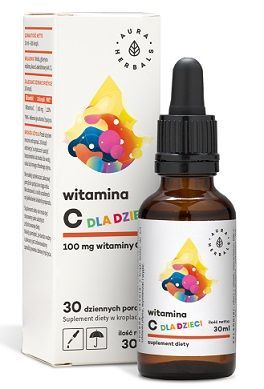 Aura Herbals, Witamina C dla dzieci 100mg, krople doustne, 30ml