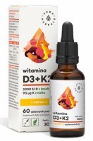 Aura Herbals, Witamina D3 2000IU + K2 + Omega-3, krople doustne, 30ml
