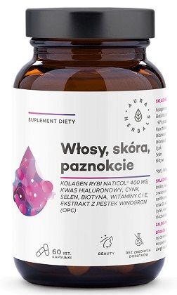 Aura Herbals, Włosy, skóra, paznokcie, 60 kapsułek