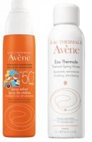 Avene, spray ochronny dla dzieci SPF50+, 200ml + woda termalna, 150ml