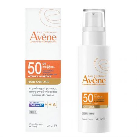 Avene Sun, bardzo wysoka ochrona przeciwsłoneczna, fluid Anti-Age, SPF 50+, 40ml