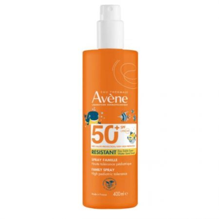 Avene Sun Resistant, spray ochronny dla dzieci i dorosłych SPF 50+, wodoodporny, 400ml