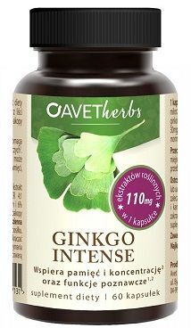 Avet herbs, Ginkgo Intense, 60 kapsułek