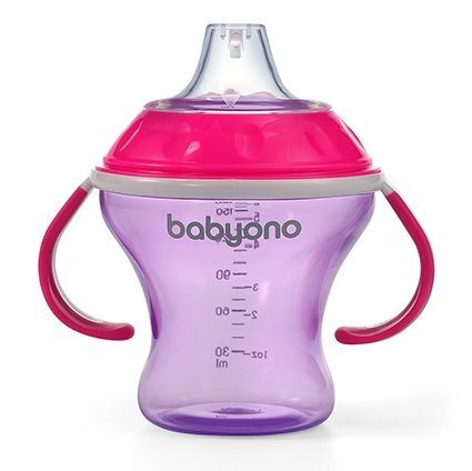 BabyOno, kubek niekapek z miękkim ustnikiem, różowy, po 3 miesiącu, 1456/02, 180ml