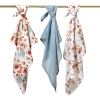 BabyOno, pieluchy muślinowe, błękitno-pomarańczowe, 70cmx70cm, 348/07, 3 sztuki