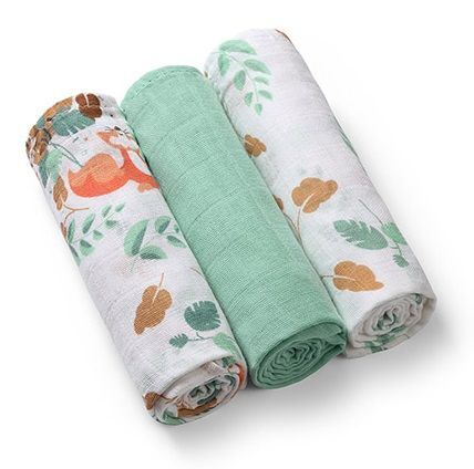 BabyOno, pieluchy muślinowe, miętowe, 70cmx70cm, 348/12, 3 sztuki