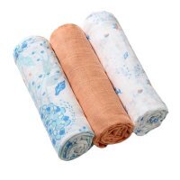 BabyOno, pieluchy muślinowe, pomarańczowe, 70cmx70cm, 348/09, 3 sztuki