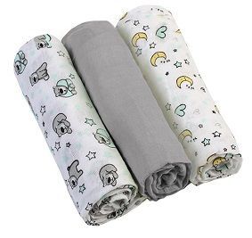 BabyOno, pieluchy muślinowe, szare, 70cmx70cm, 348/01, 3 sztuki