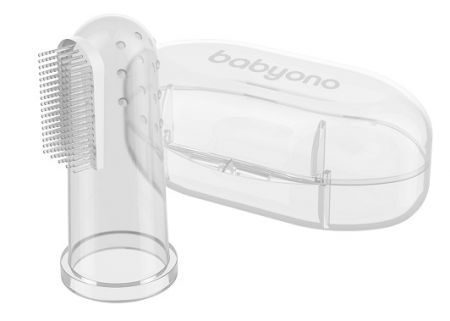 BabyOno, szczoteczka do zębów, na palec, od urodzenia, transparentna, 723/01, 1 sztuka